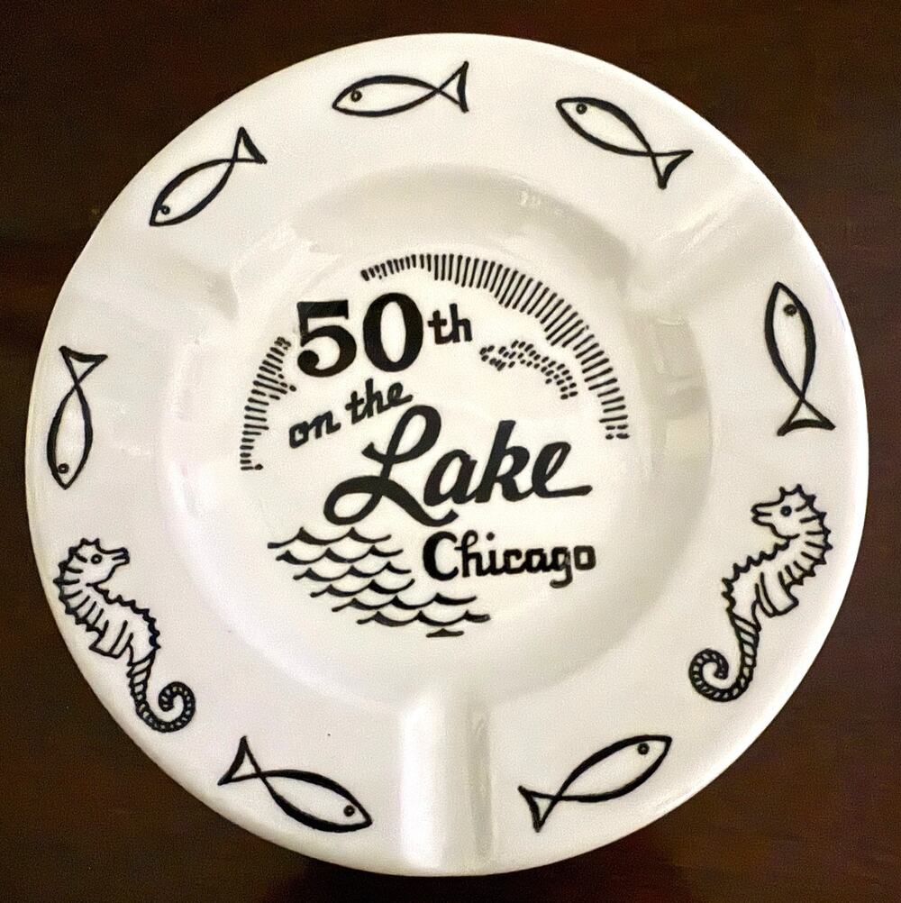 Vintage 50th on the Lake Chicago Hotel Ashtray - 1950-60's